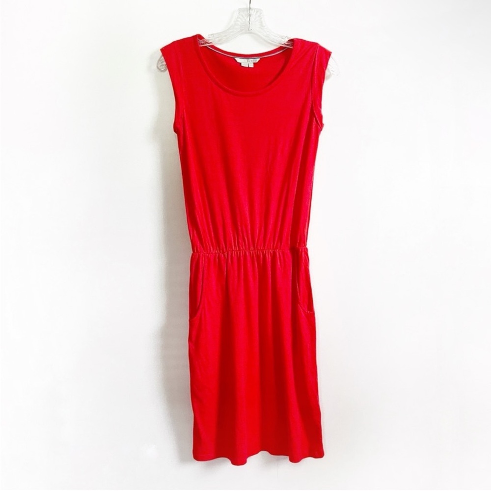 Boden Blackberry Day Dress orange red sleeveless pockets jersey knit